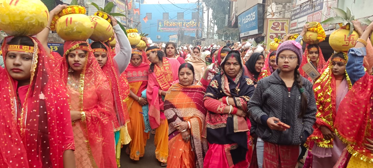 दो दिवसीय किऊल महोत्सव का आगाज or निकाली गई भव्य कलश शोभायात्रा